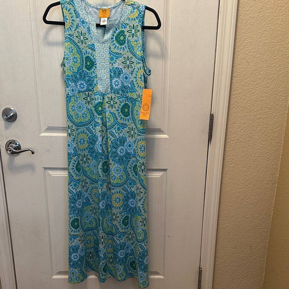 Ruby Rd. Floral Blue and Green Maxi Dress